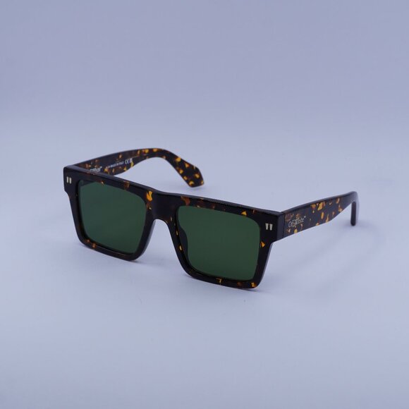 Off-White OERI109 LAWTON 6E55 Sunglasses Havana Square Frame, Green Lenses - Picture 1 of 11